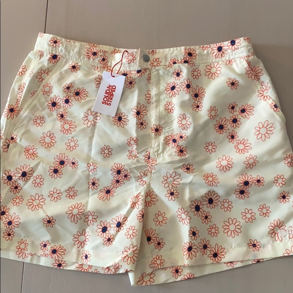 NWT Men’s Solid and Striped Lined Swimsuit